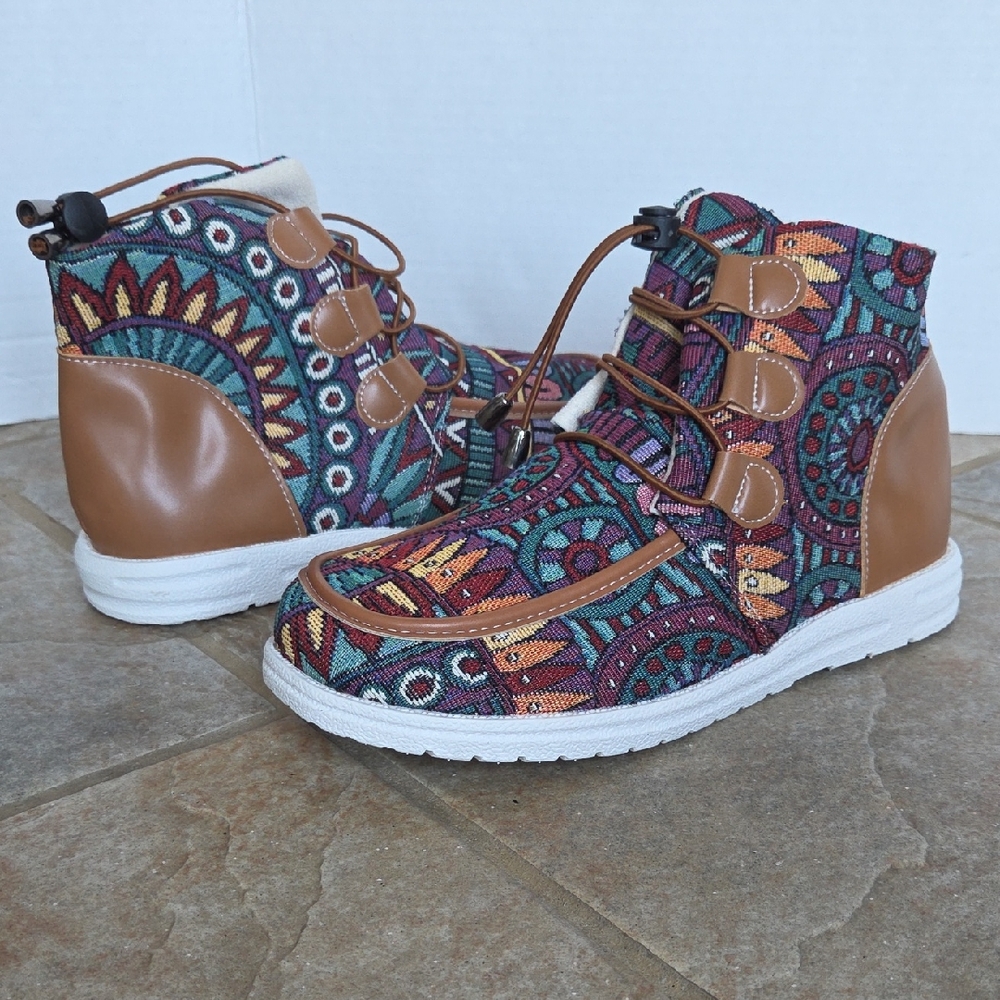 Colorful Tapestry Boho Patterned Ankle Boots/Sneakers